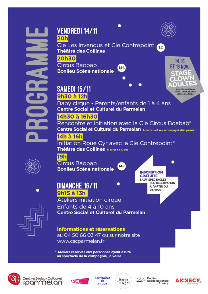 Flyer programme NUIT DU CIRQUE 2025
